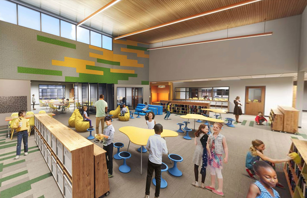 Lake Elementary School rendering - Library