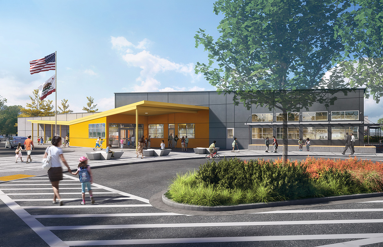 Lake Elementary School rendering - Campus Entrance